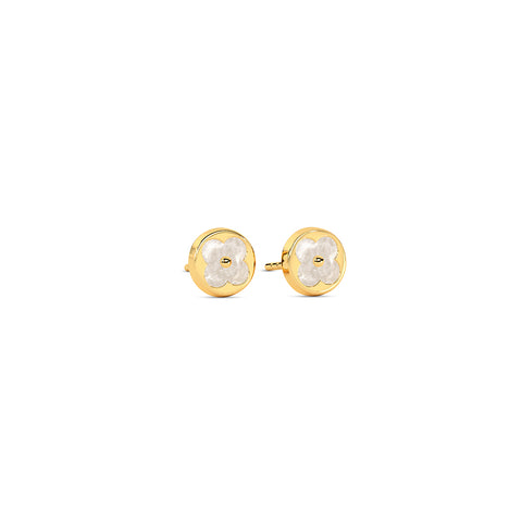 Flower in Round Earring