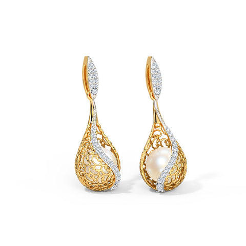 Jisha Ornate Pearl Drop Earrings