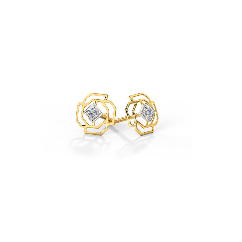 Lattice Diamond Multiwear Stud Earrings