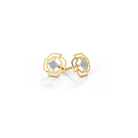 Lattice Diamond Multiwear Stud Earrings