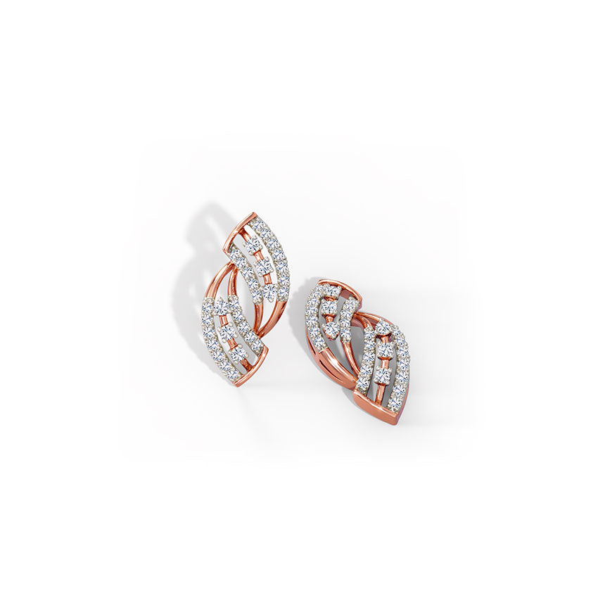 Ellie Wave Diamond Stud Earrings