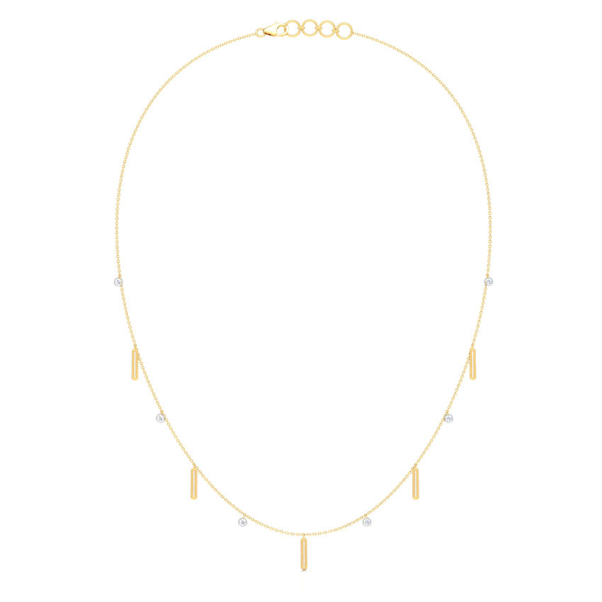 Linear Fine Line Diamond Necklace