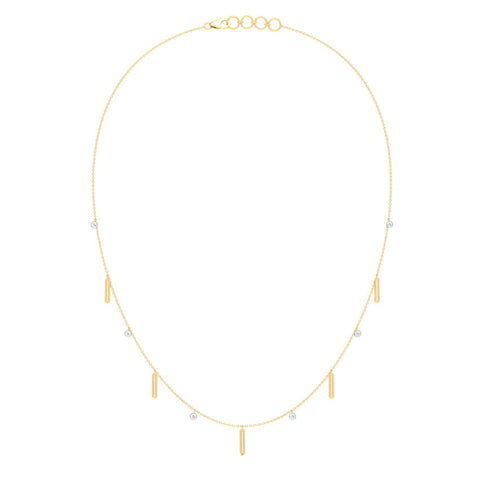 Linear Fine Line Diamond Necklace