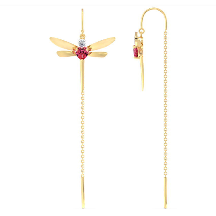 Dragonfly Gemstone Sui Dhaga Earrings