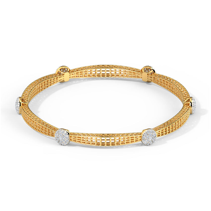 Mesh Cluster Diamond Bangle