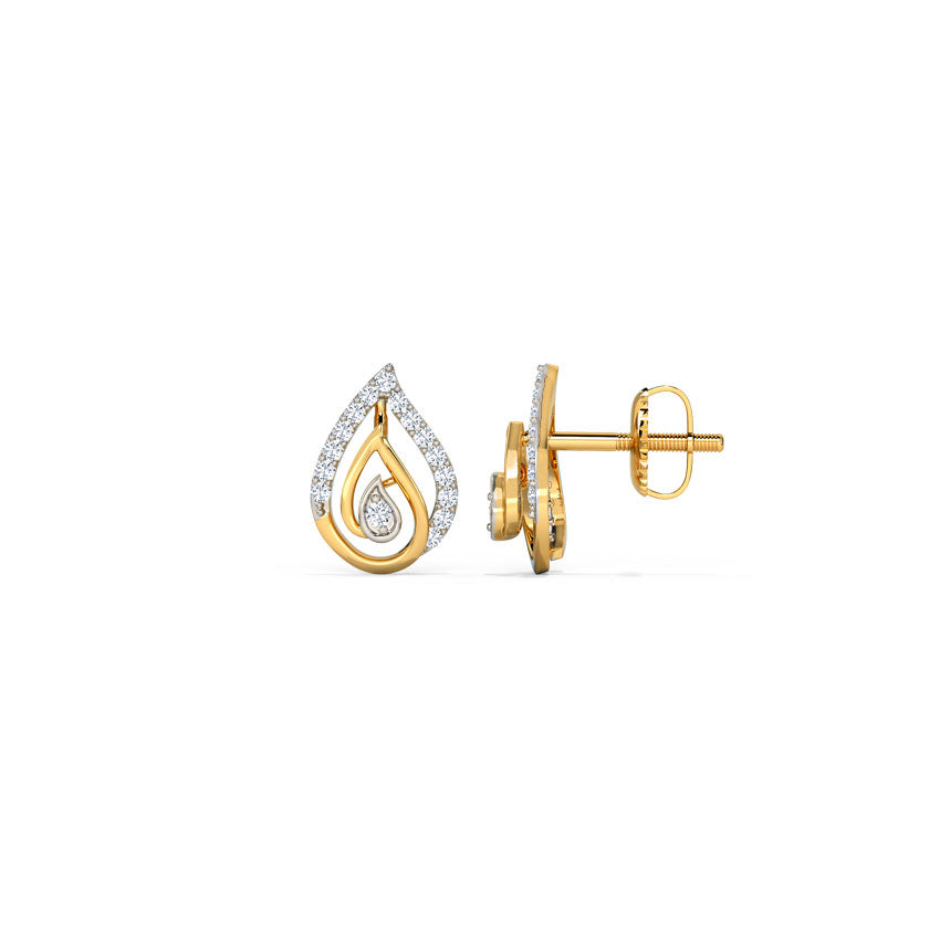Trickel Diamond Stud Earrings
