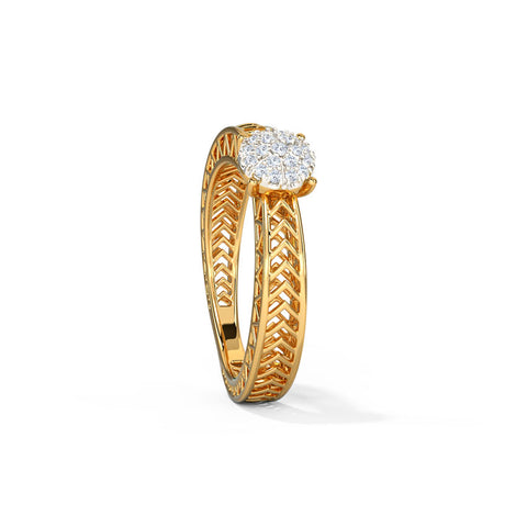 Chevron Mesh Diamond Ring