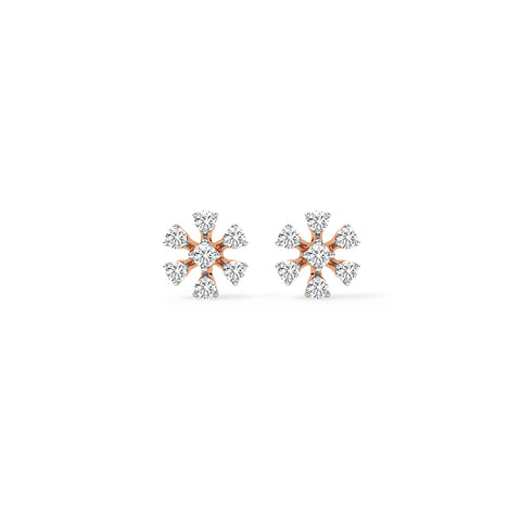 Shiny Daisy Diamond Stud Earrings