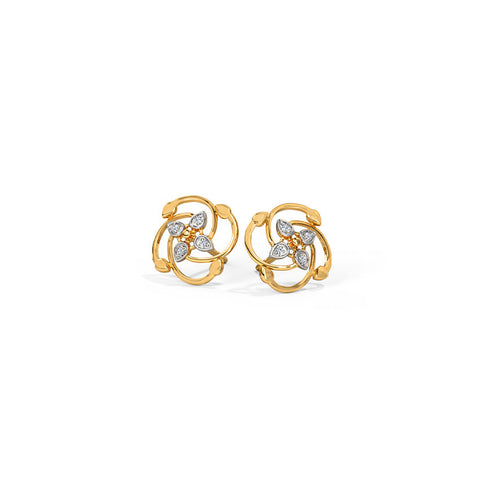 Bright Bloomy Diamond Stud Earrings