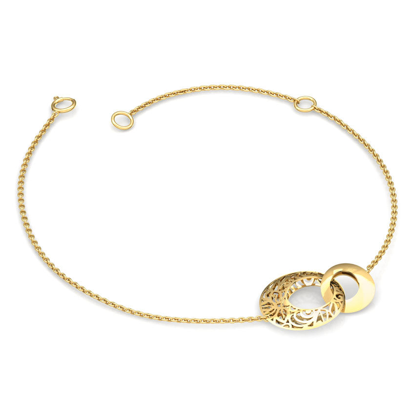 Elle Interlooped Cutout Gold Bracelet