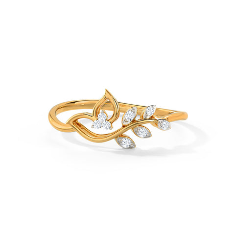 Classic Leaves Diamond Ring