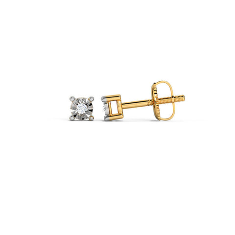 Emily Miracle Plate Diamond Stud Earrings