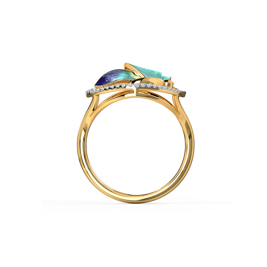 Encircle Blue Butterfly Diamond Ring