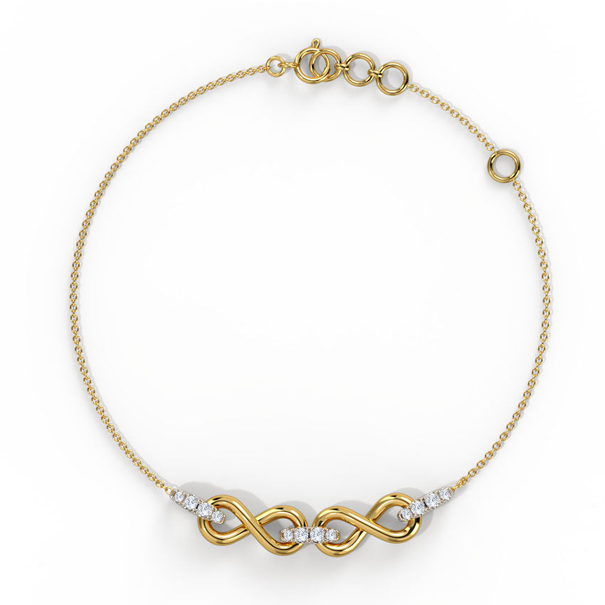 Twist And Twirl Infinity Diamond Bracelet