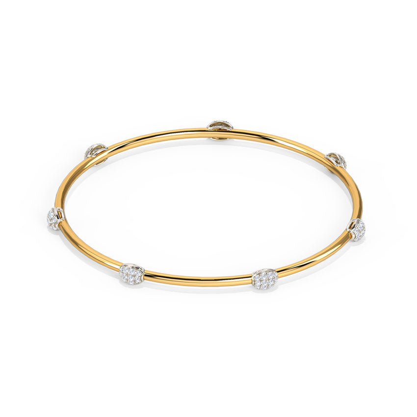 Glittering Florid Diamond Bangle