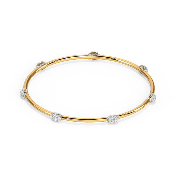 Glittering Florid Diamond Bangle