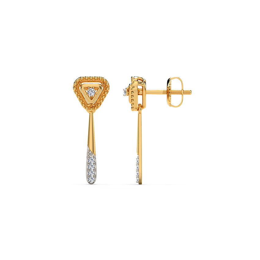 Trillion Diamond Drop Earrings