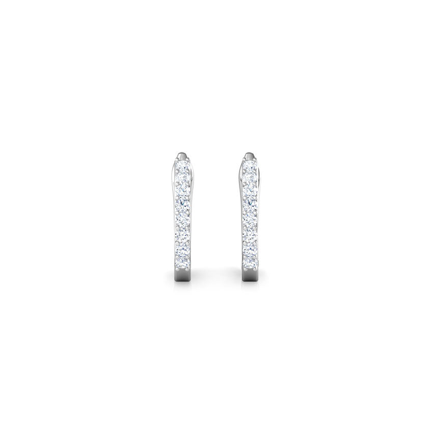 Linear Multi Pierced Diamond Hoop Earrings