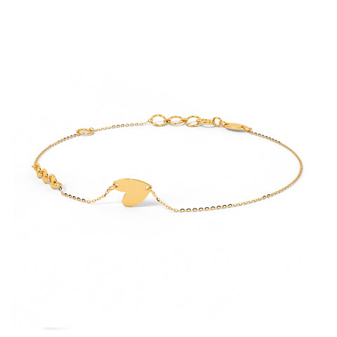 Heart and Circlet Gold Bracelet