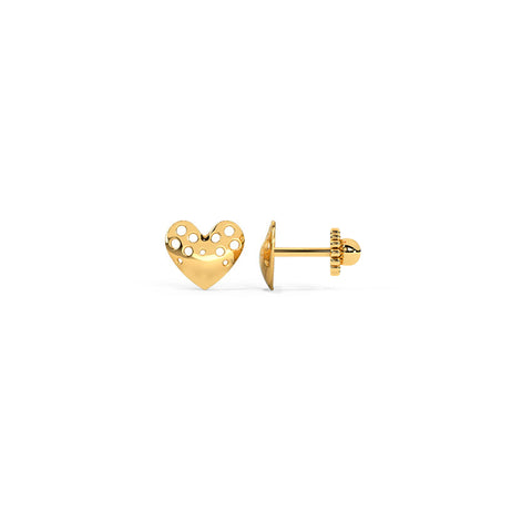 Amore Cutout Kids' Gold Earrings