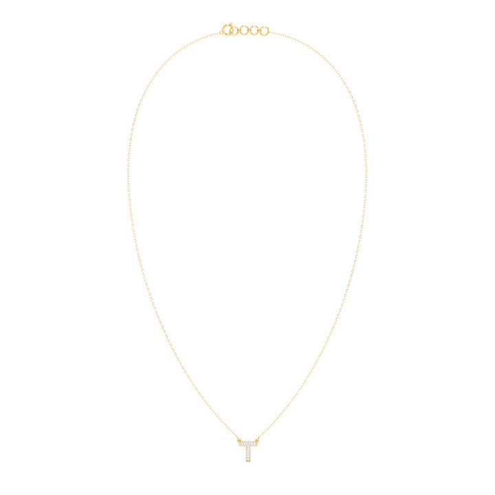 Dazzle Alphabet T Diamond Necklace