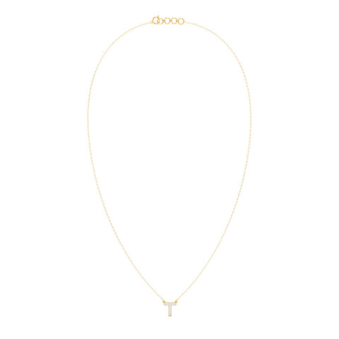 Dazzle Alphabet T Diamond Necklace