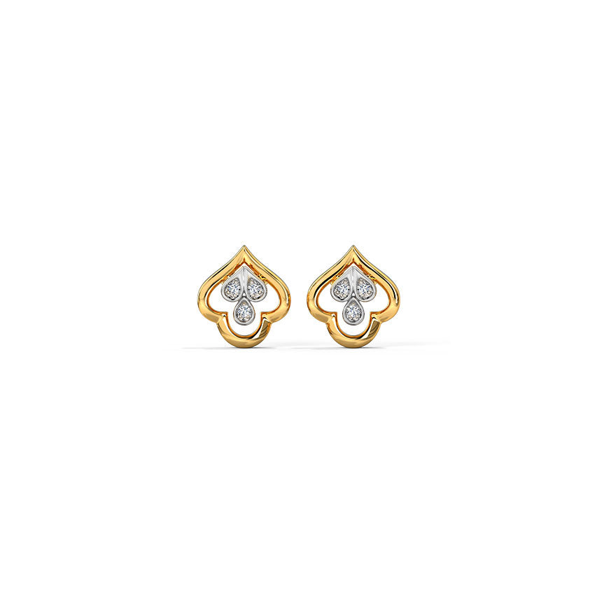 Golden Bud Diamond Stud Earrings