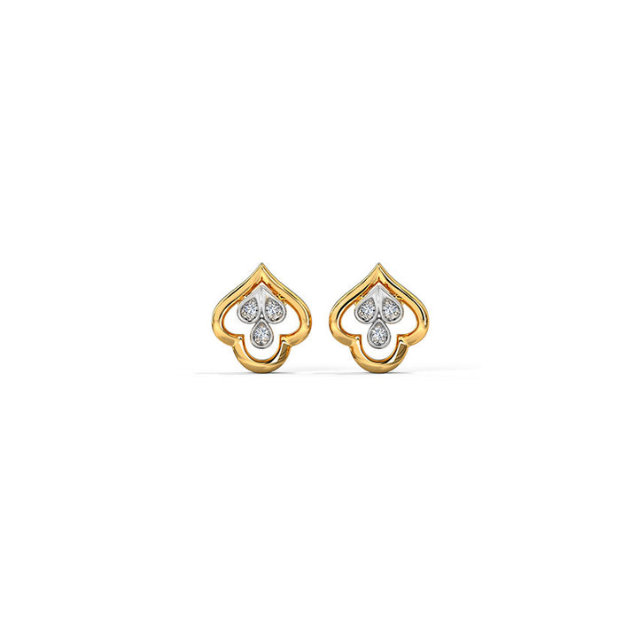 Golden Bud Diamond Stud Earrings