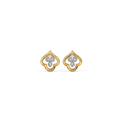 Golden Bud Diamond Stud Earrings