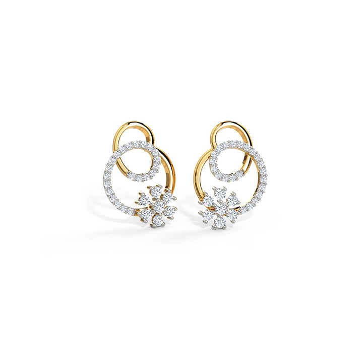 Floret in Loop Diamond Stud Earrings