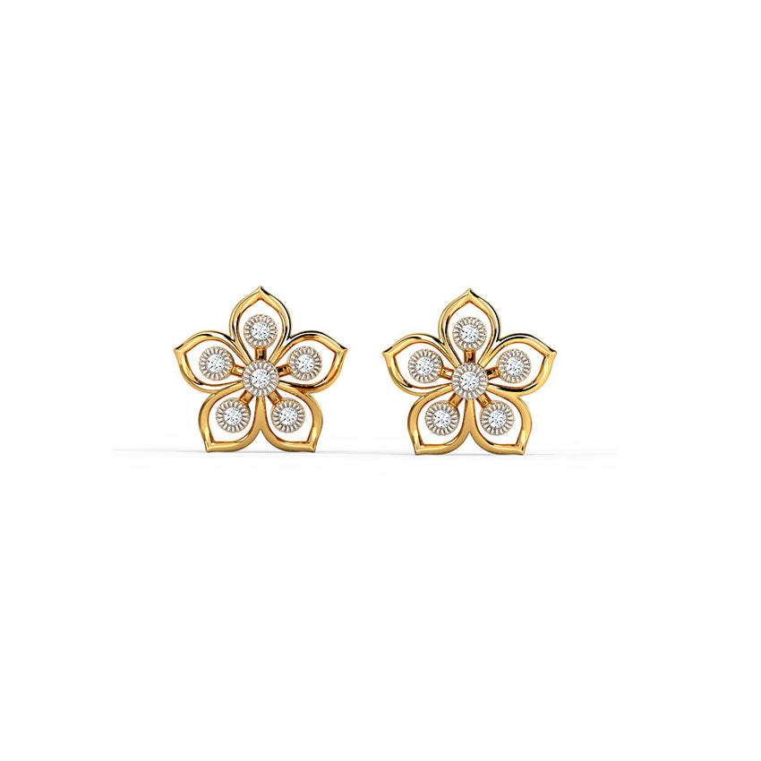 Glorious Floret Diamond Stud Earrings