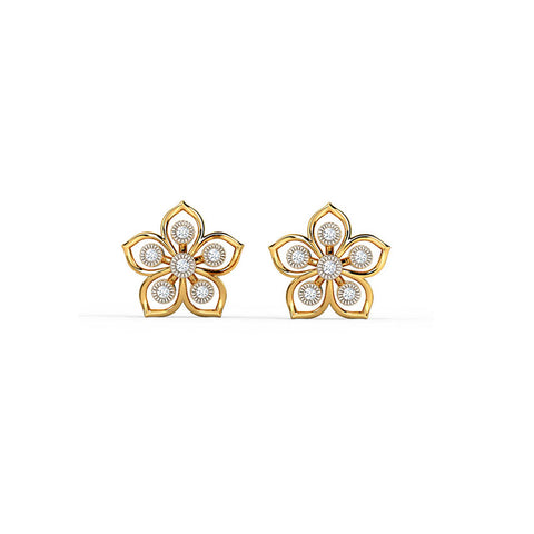 Glorious Floret Diamond Stud Earrings