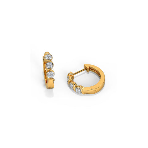 S' Cluster Diamond Hoop Earrings