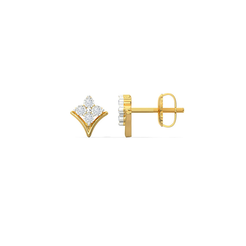 Trinket Diamond Stud Earrings