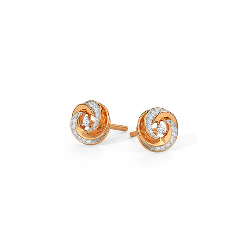 Glimmering Swirl Diamond Stud Earrings