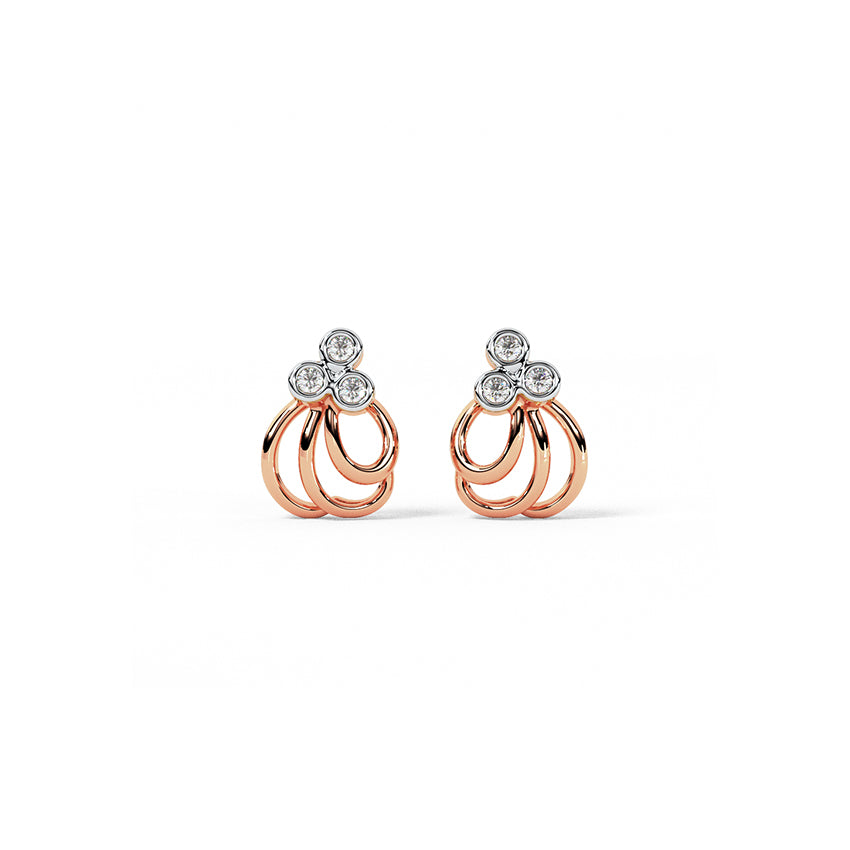 Delicate Posy Diamond  Stud Earrings