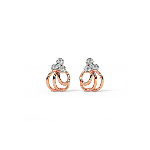 Delicate Posy Diamond  Stud Earrings