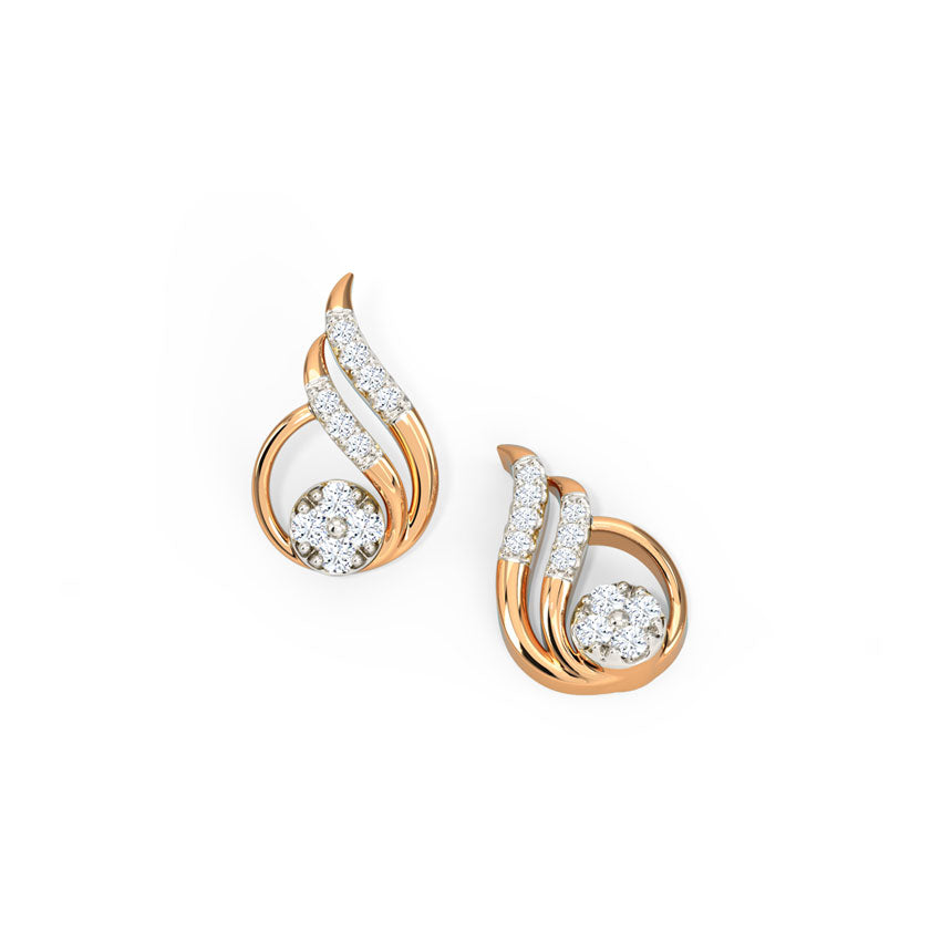 Delicate Dewdrop Diamond Stud Earrings
