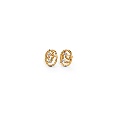 Swirl Of Circle Diamond Stud Earrings