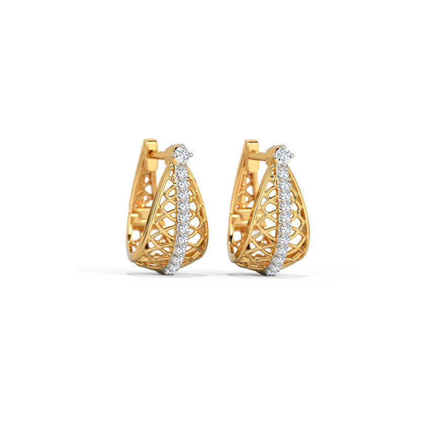 Adele Mesh Diamond Hoop Earrings