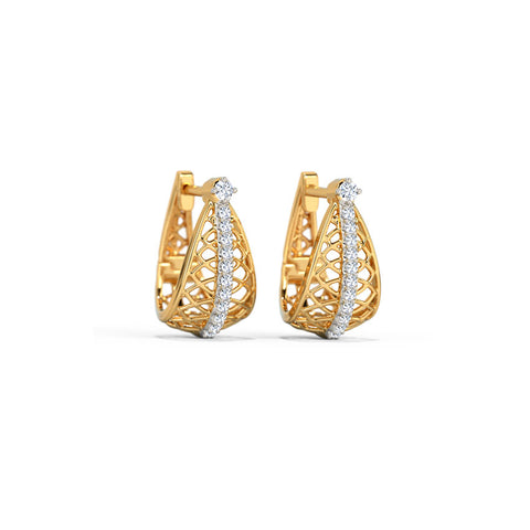 Adele Mesh Diamond Hoop Earrings