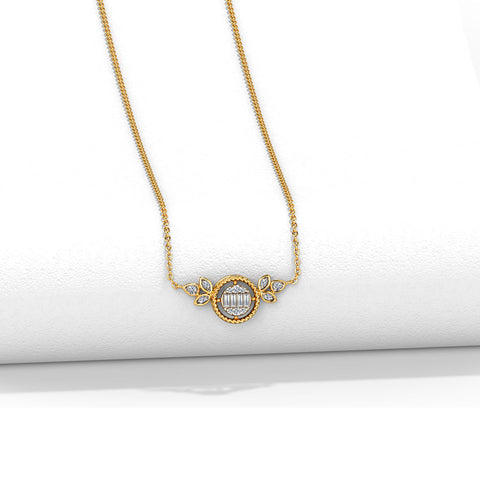 Leafy Radiant Diamond Necklace