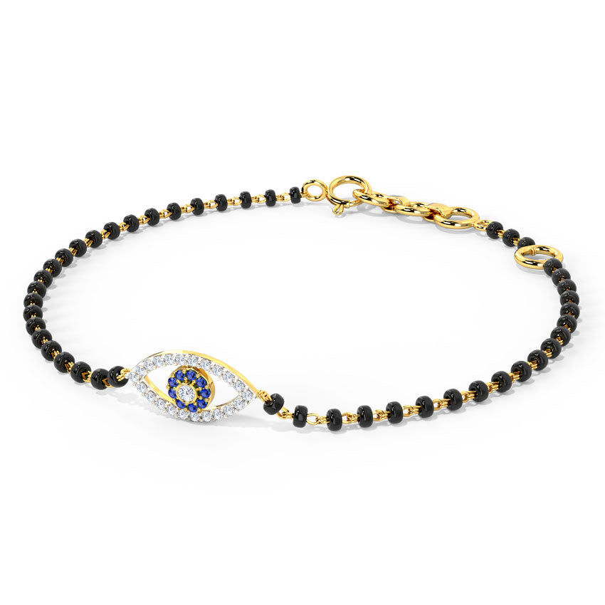 Evil Eye Gemstone Mangalsutra Bracelet