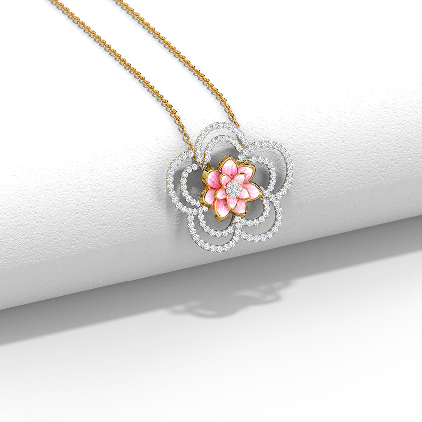 Sparkling Bloom Lotus Diamond Necklace