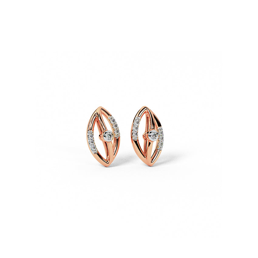 Celestial Swirl Diamond Stud Earrings