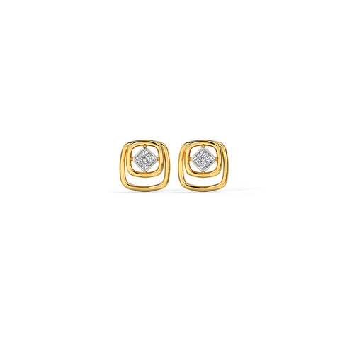 Splendid Square Diamond Stud Earrings