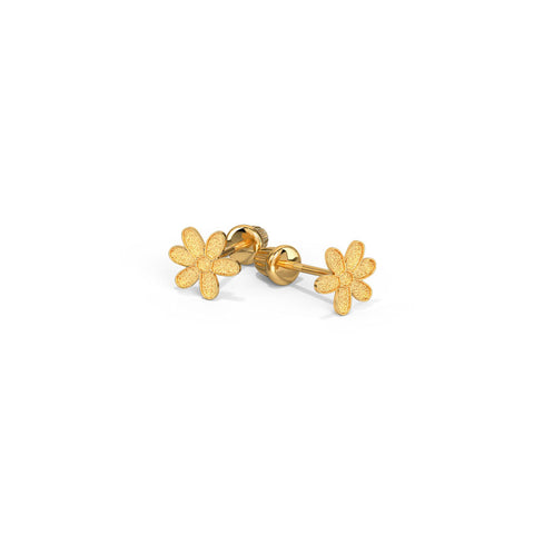 Floral Bloom Kids' Gold Earrings