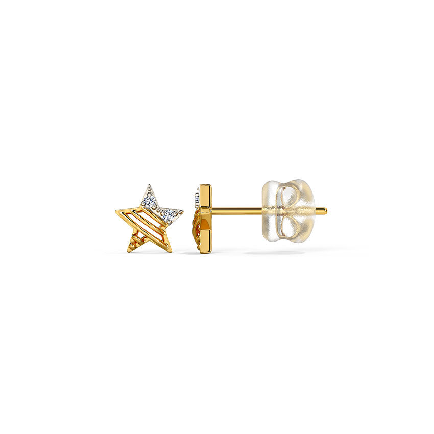 Star Mesh Diamond Stud Earrings