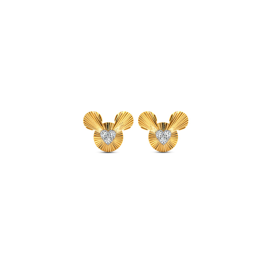Mickey Mouse textured Diamond Earring
