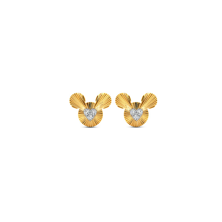 Mickey Mouse textured Diamond Earring